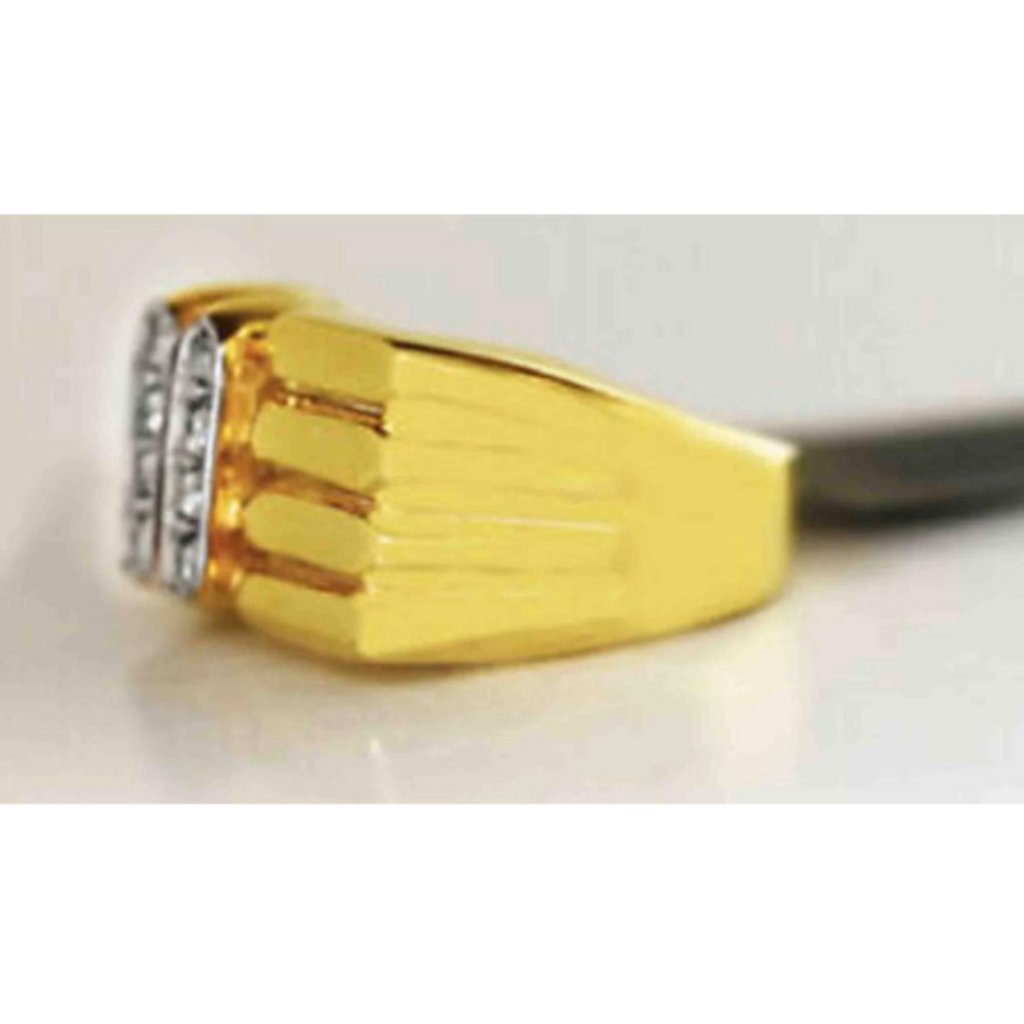 Genuine Diamond Mens Ring 14k Gold